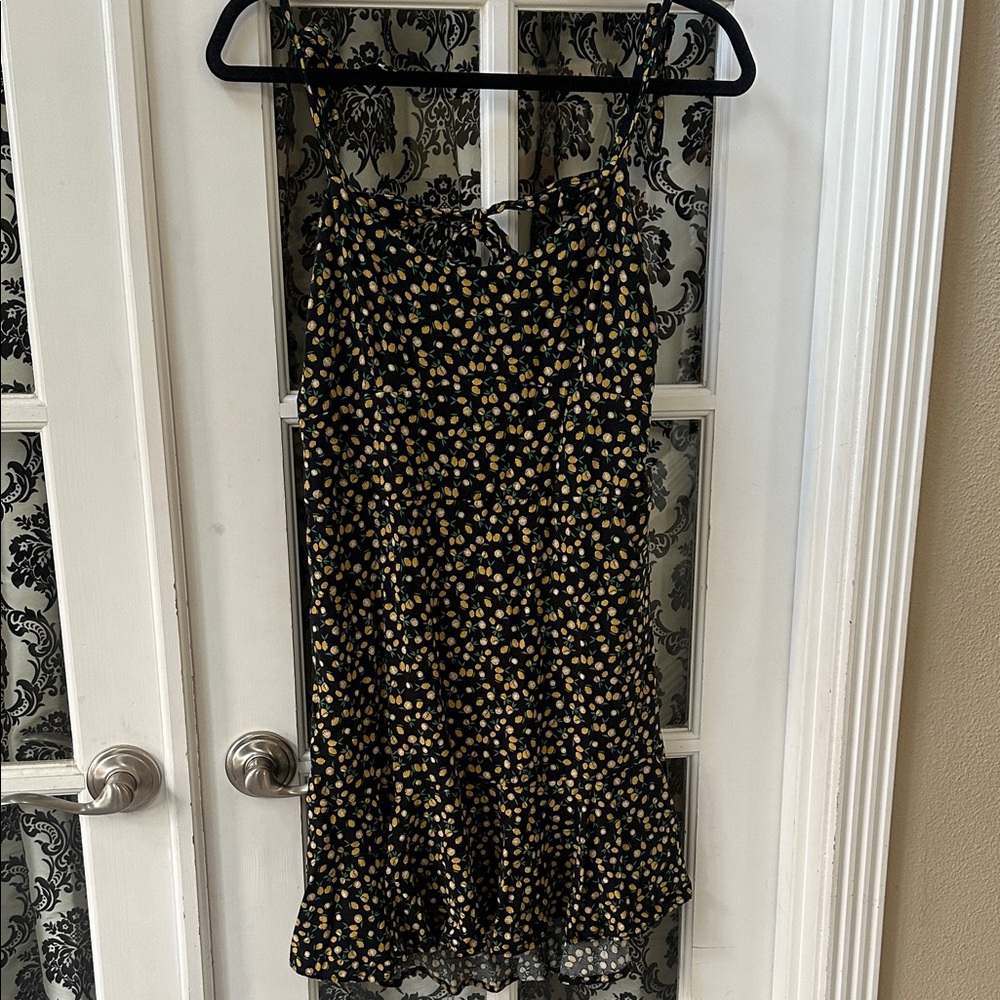 Floral Black and Yellow Dress